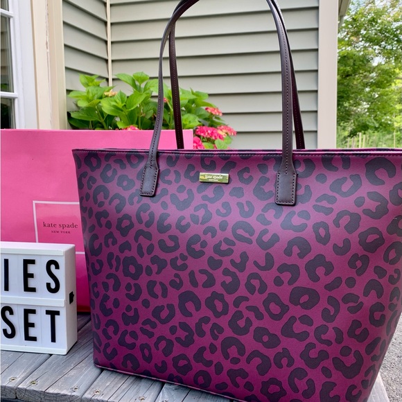 NWT ANIMAL PRINT KATE SPADE LARGE SHOULDER BAG - Picture 3 of 13